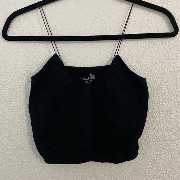 Free People- intimately- thin strapped black crop top -size medium/large - Picture 1 of 5
